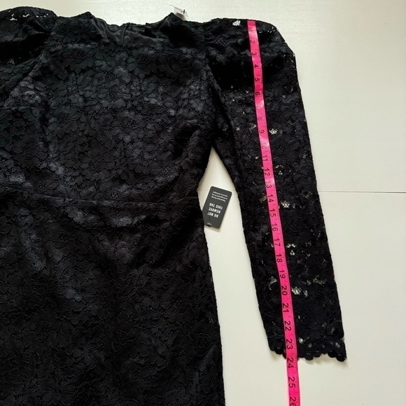 Express lace puff sleeve long sleeve black NWT dress black size medium - Picture 7 of 11